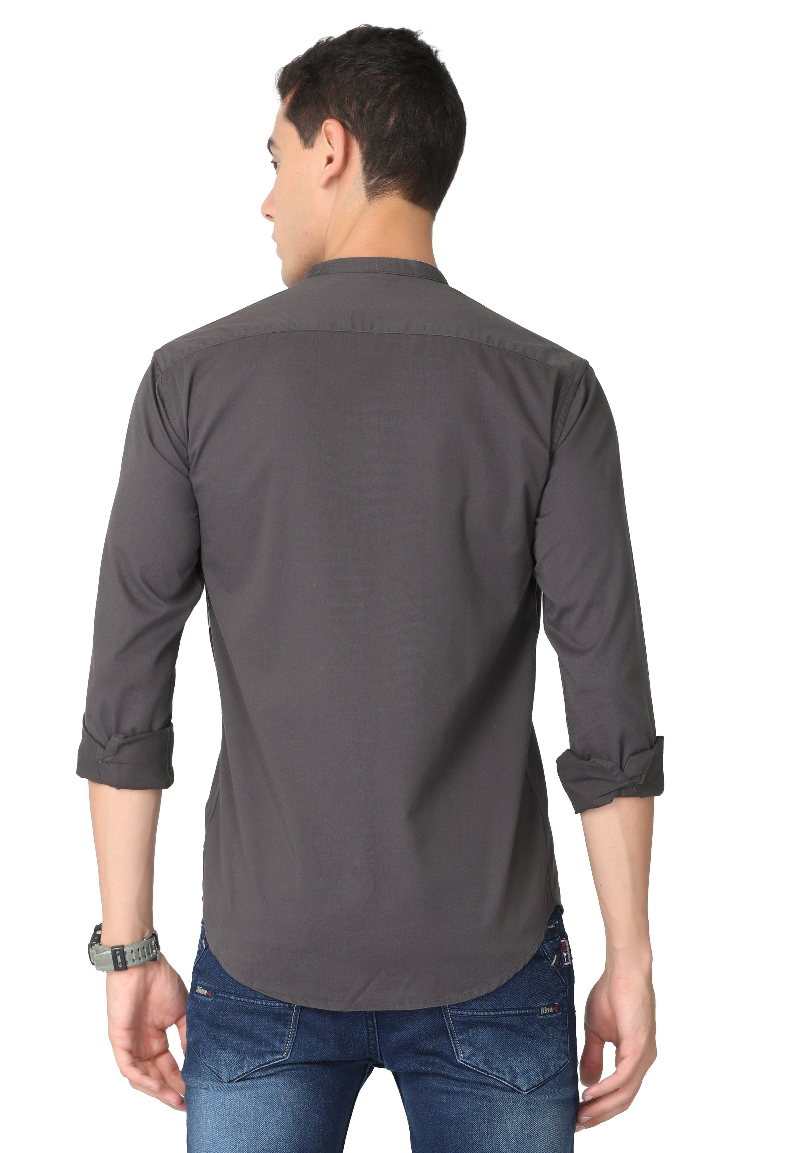 Charcoal Grey Single Pocket Shirts KEF 
