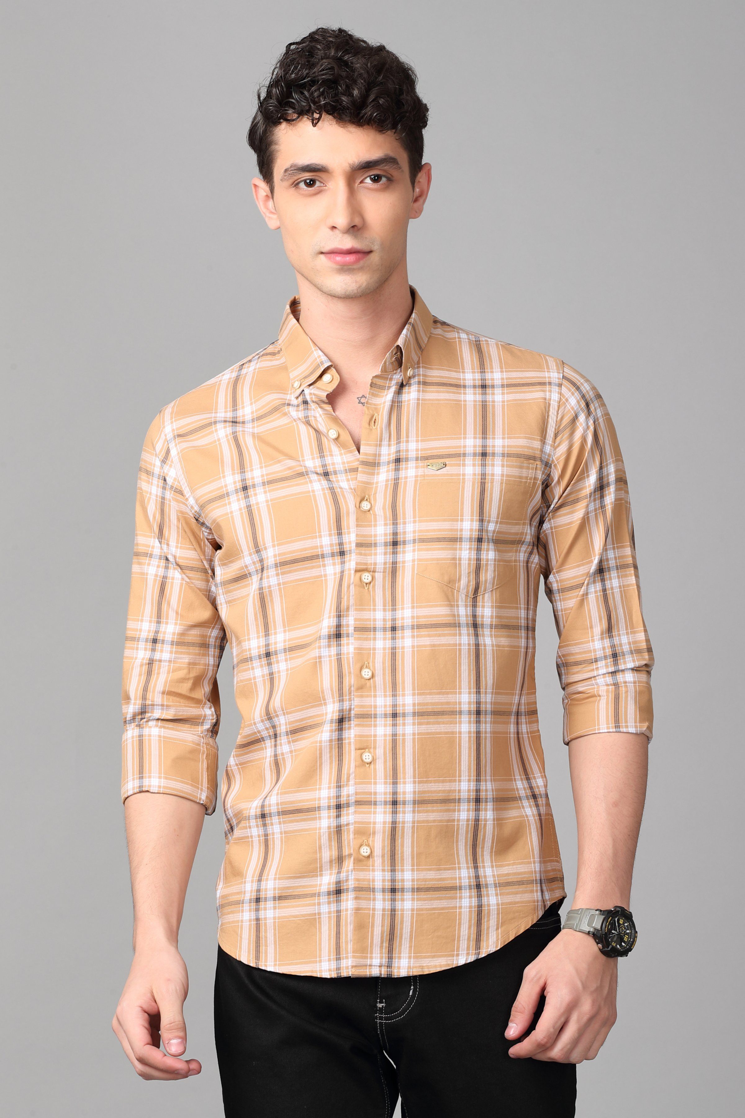 Desert Sand Checks Shirt Shirts KEF 