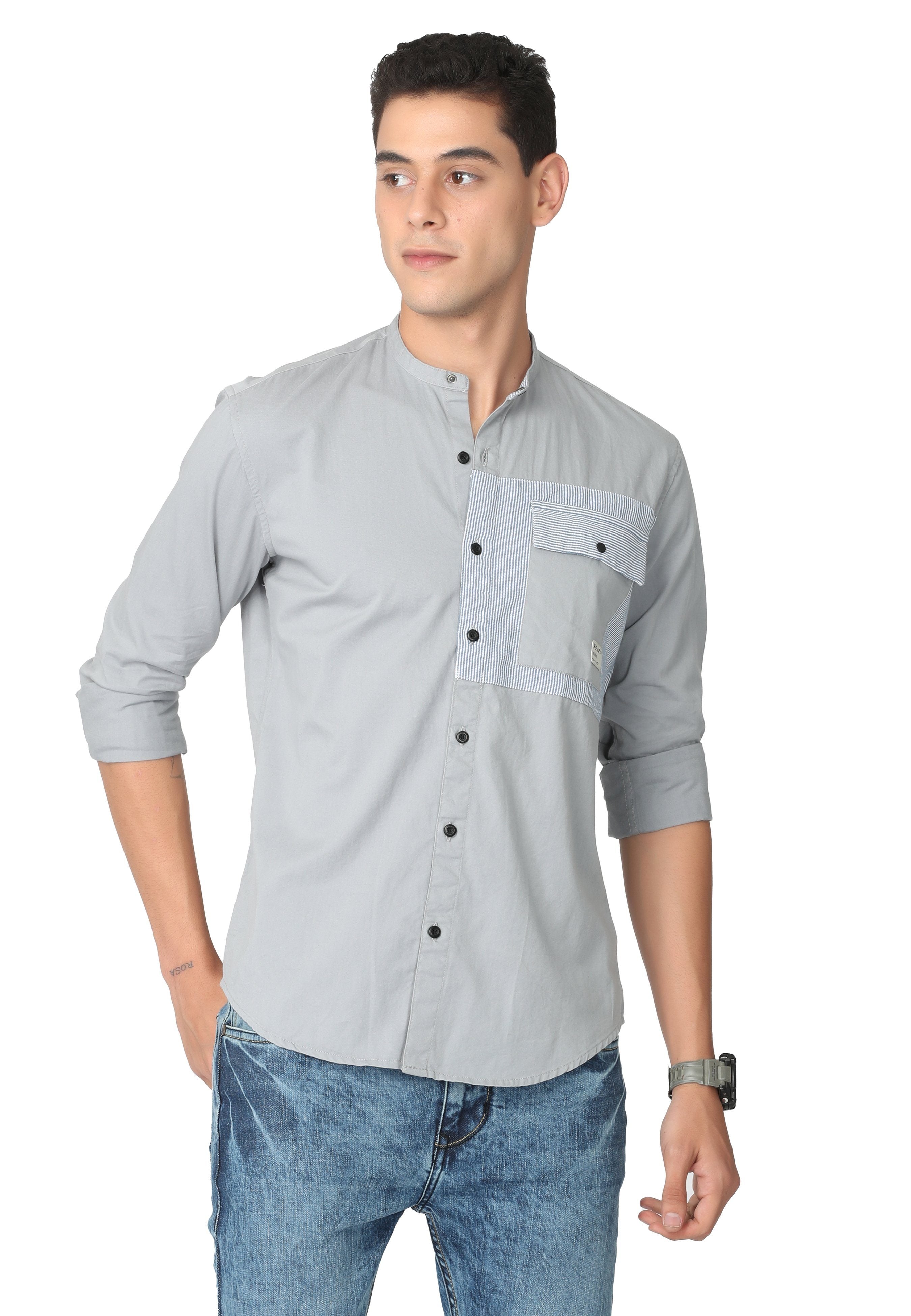 Light Grey Casual Shirt Shirts KEF S 