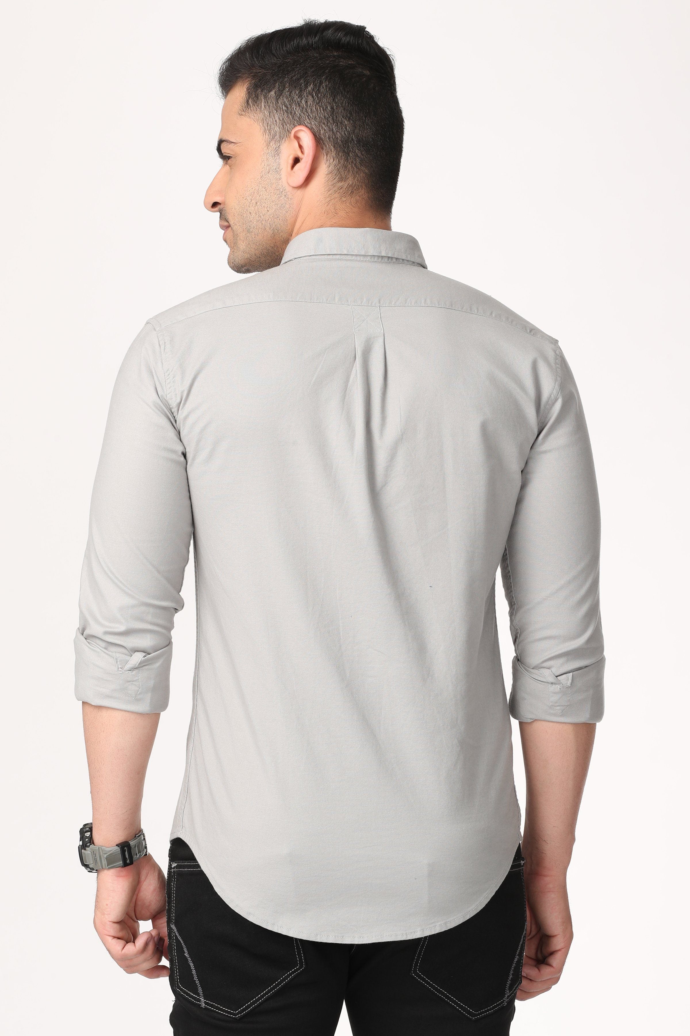 Light Grey Plain Shirt Shirts KEF 