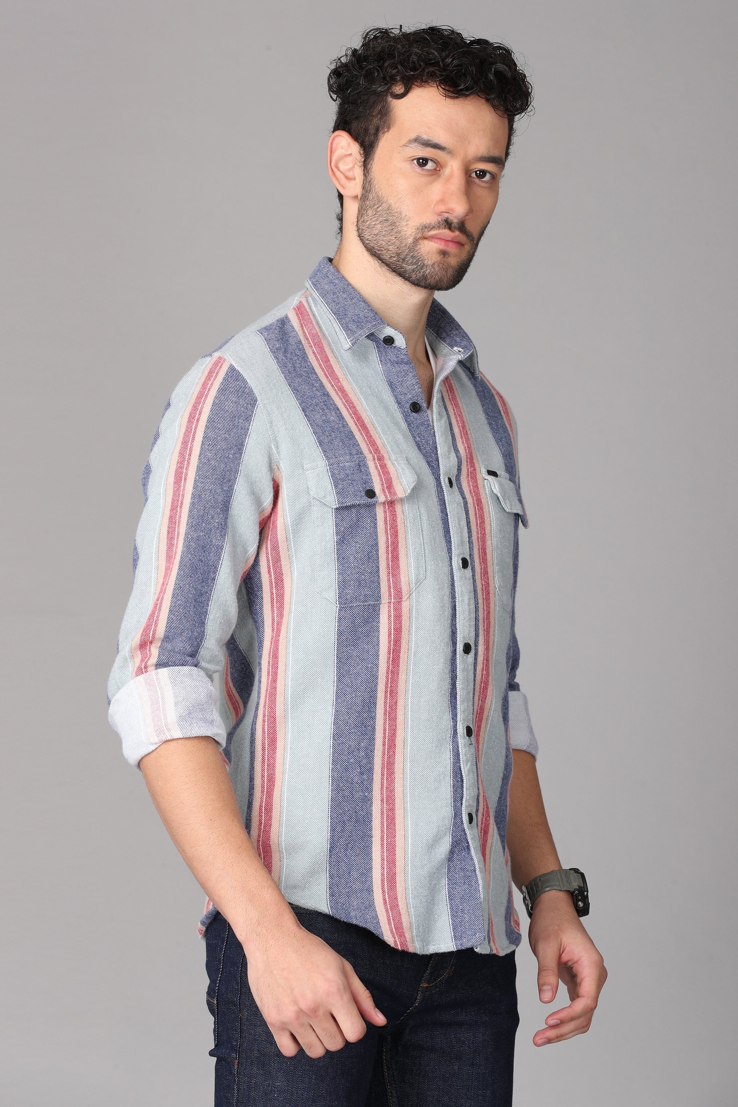 Multi Color Striped Shirt Shirts KEF 