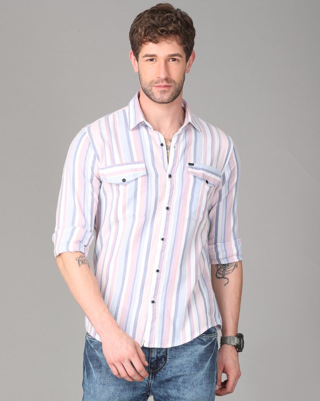 Multi Color Striped Shirt Shirts KEF S 
