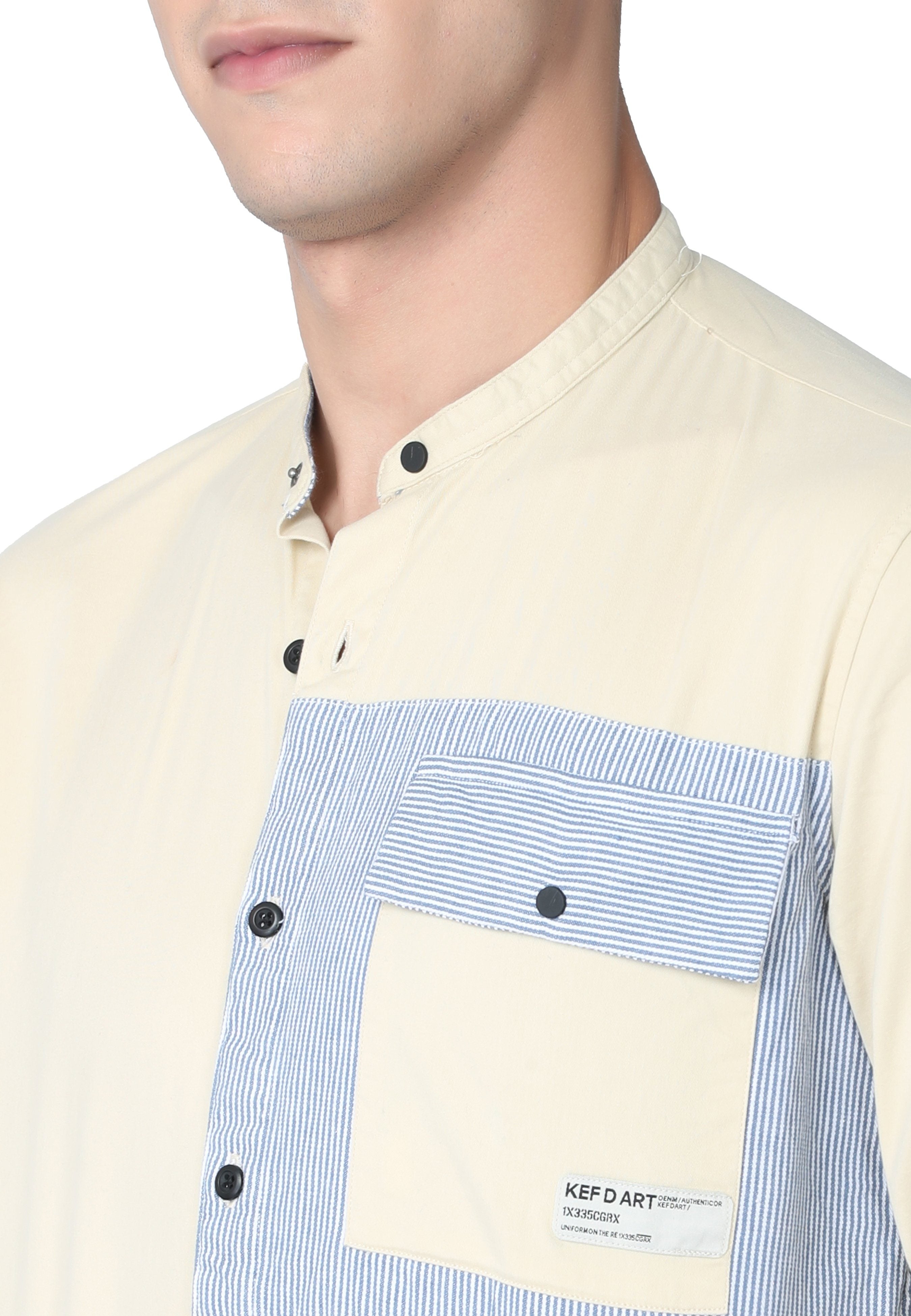 Pale Yellow Single Pocket Shirts KEF 