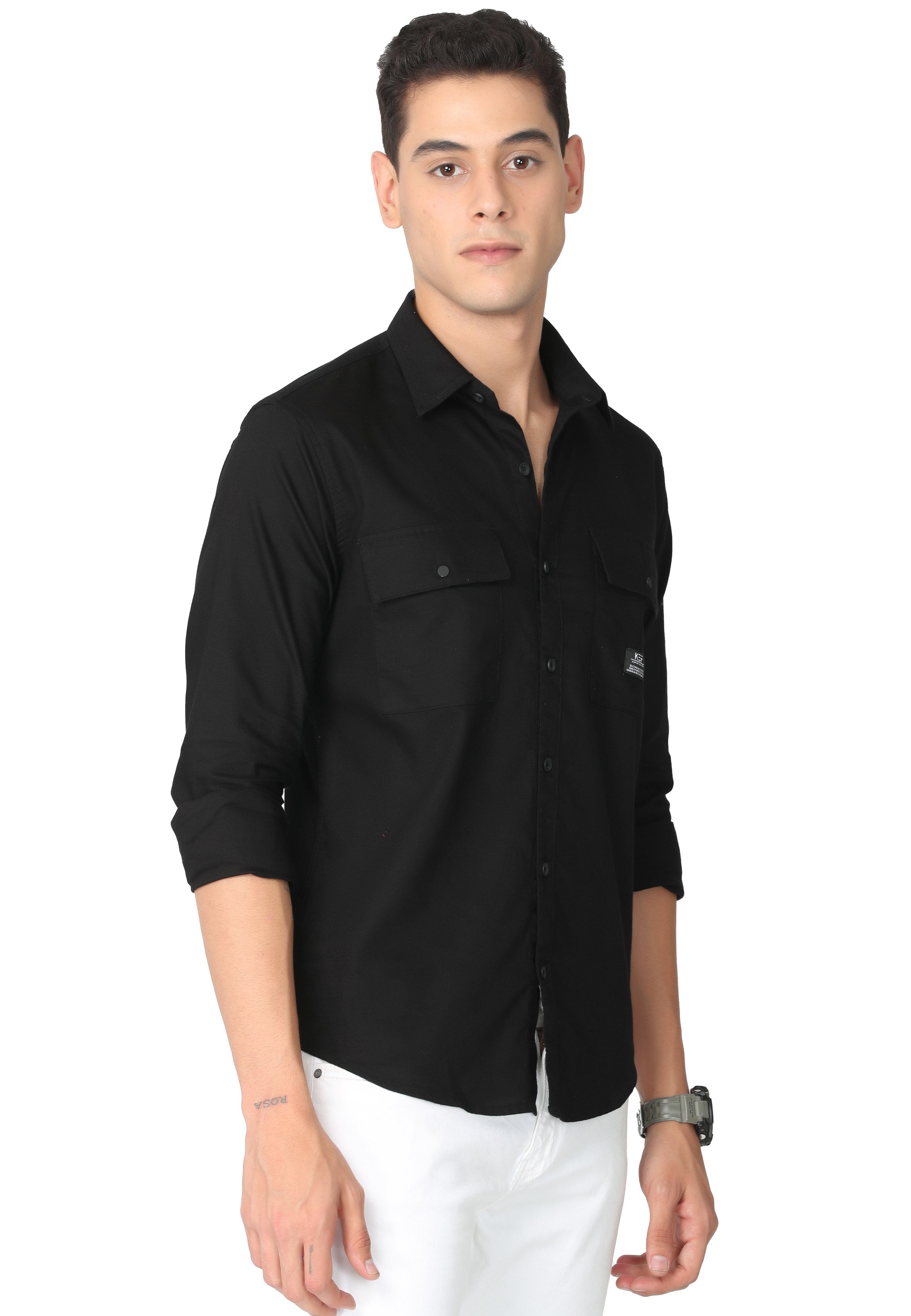 Pitch Black Double Pocket Shirt Shirts KEF 