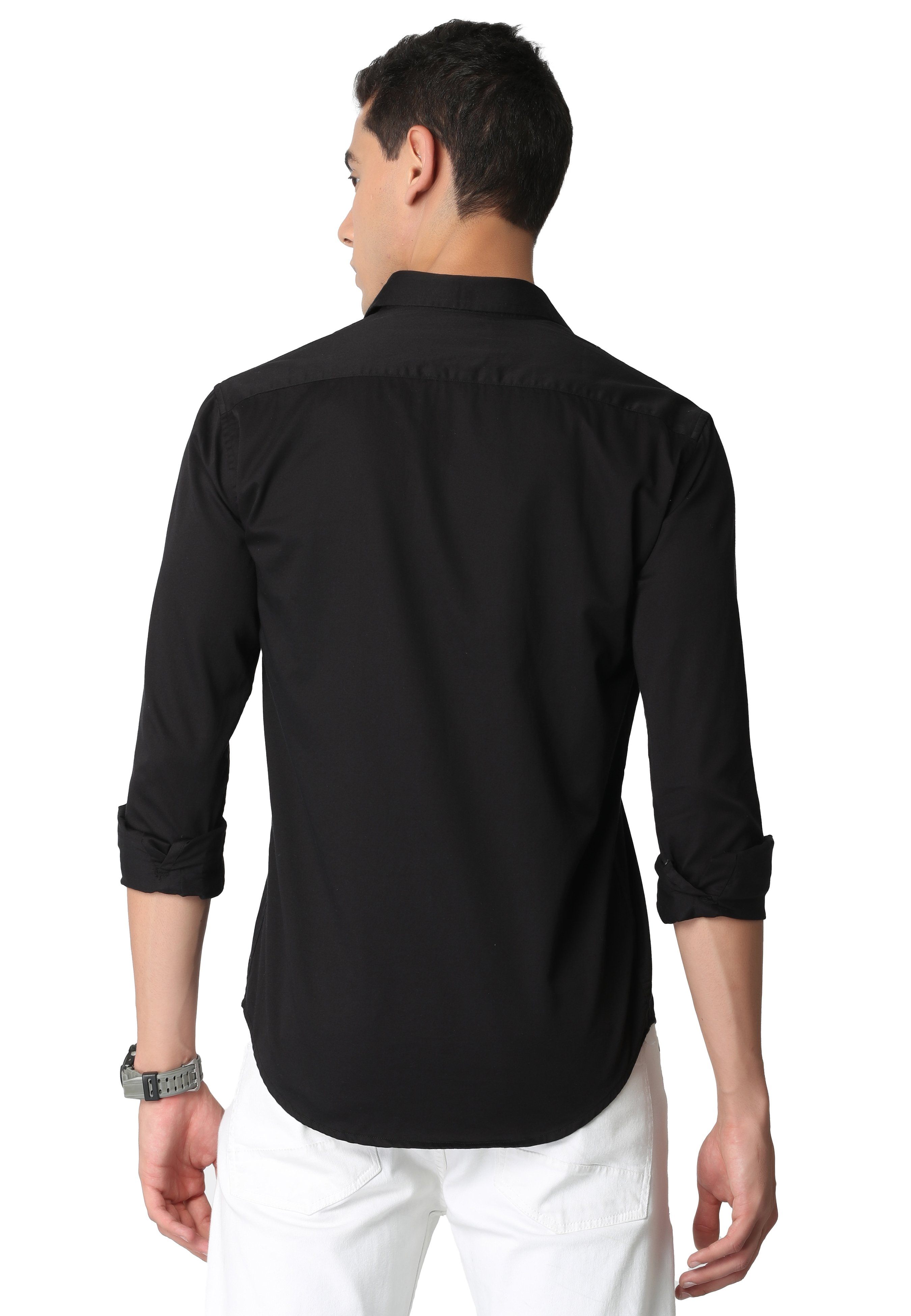 Pure Black Stain Twill Shirt Shirts KEF 