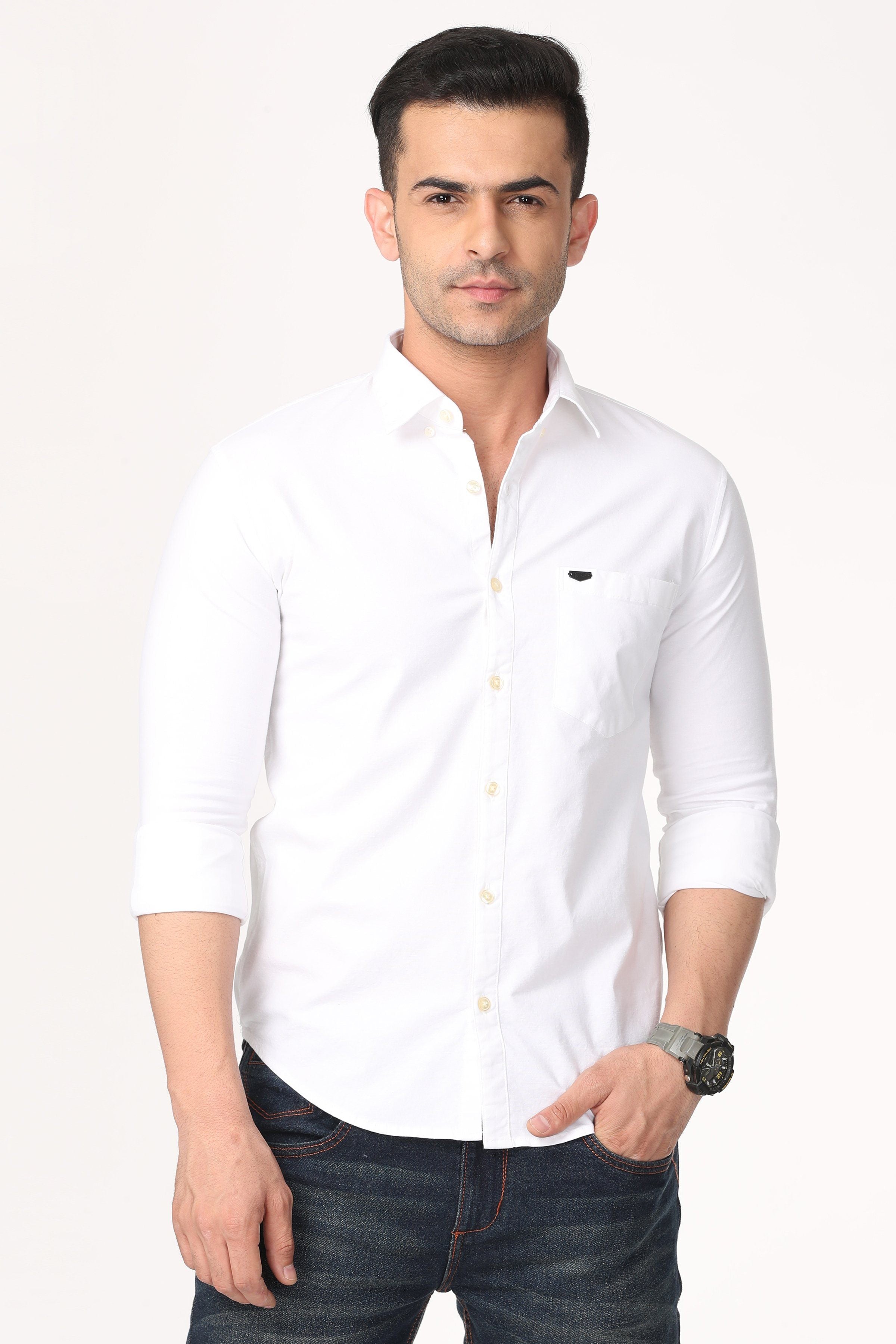 Pure White Full Sleeve Shirt Shirts KEF S 