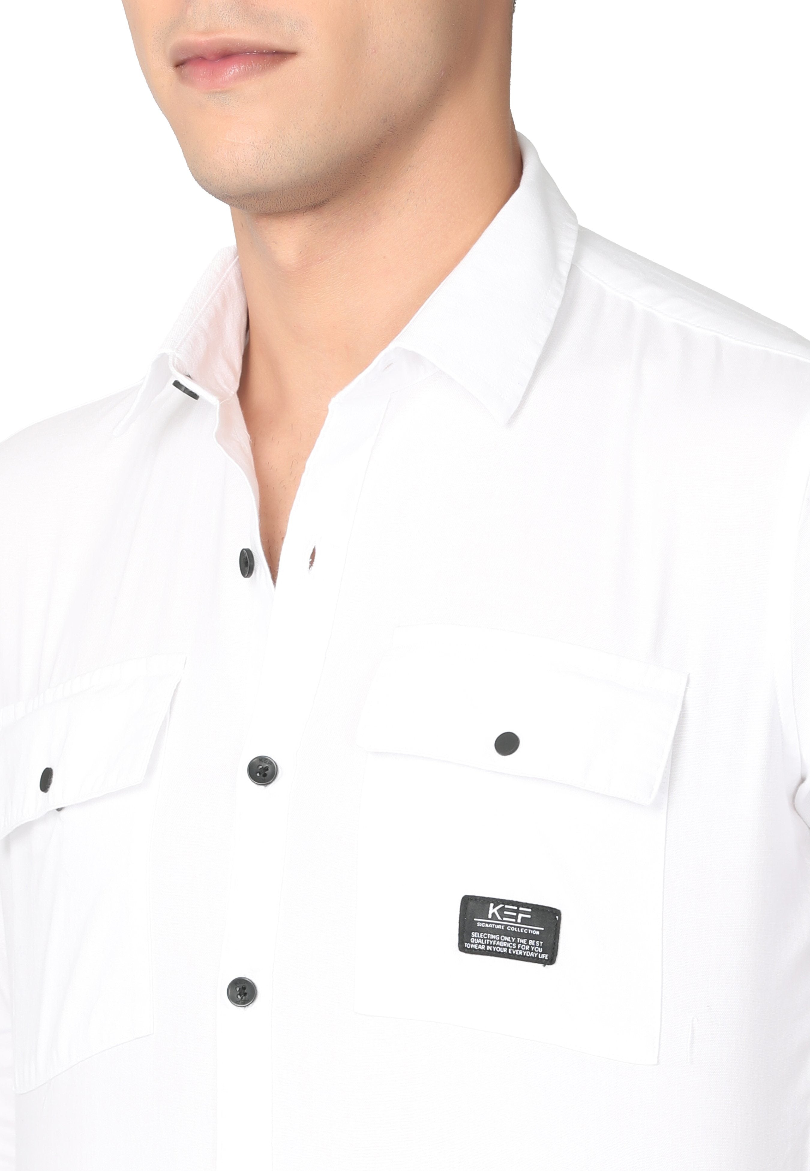 Pure White Oxford Casual Shirt Shirts KEF 