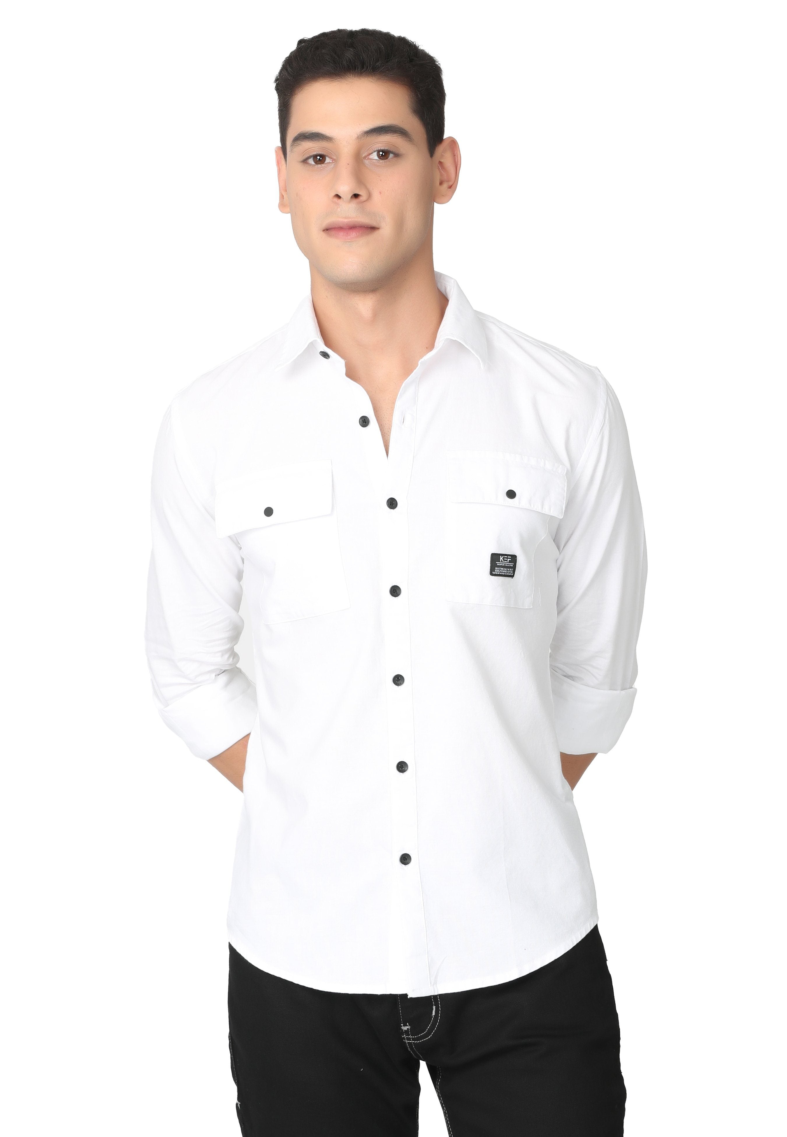 Pure White Oxford Casual Shirt Shirts KEF S 