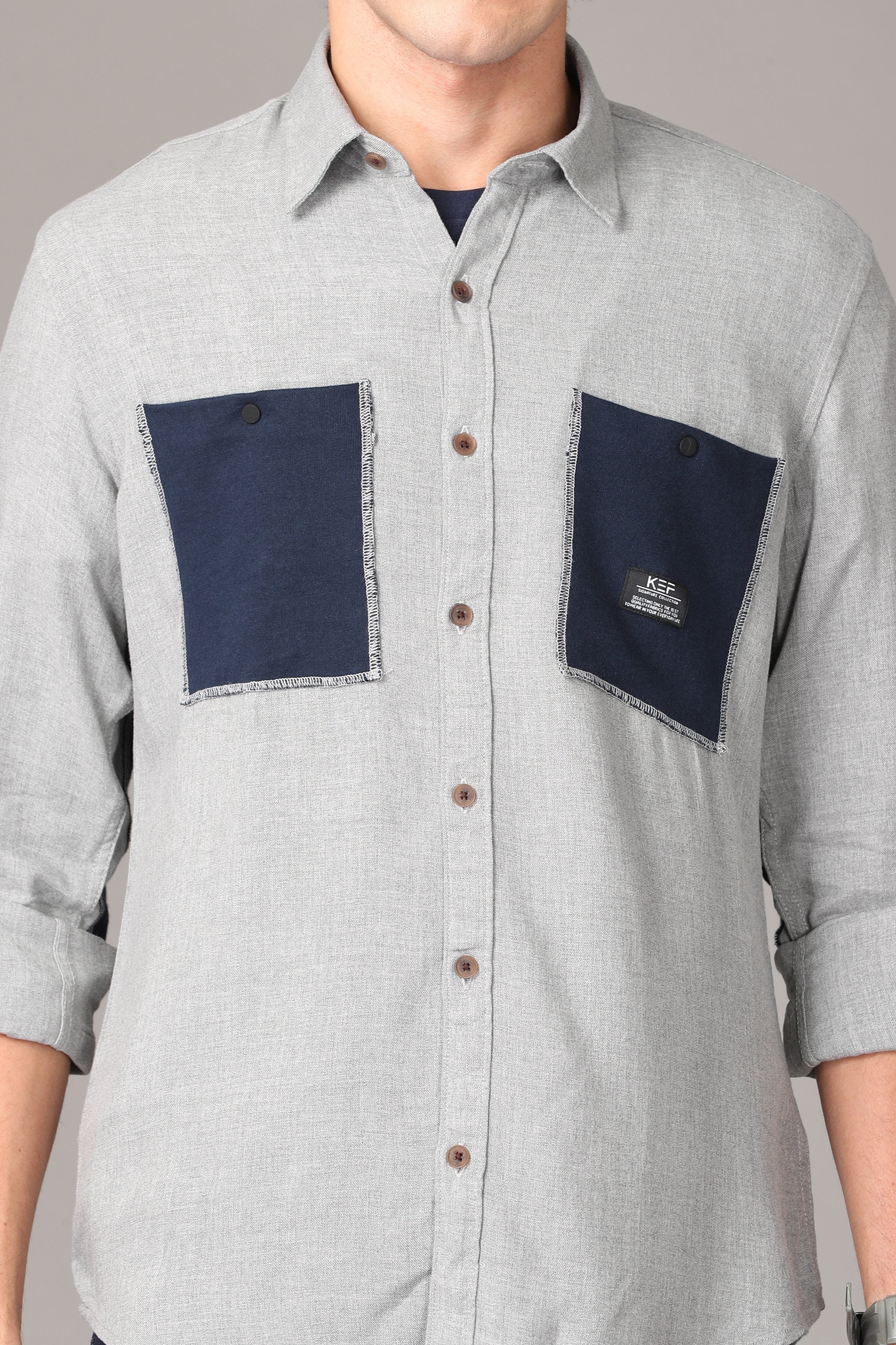 The Classic Ash Grey Full Sleeve Shirt Shirts KEF 